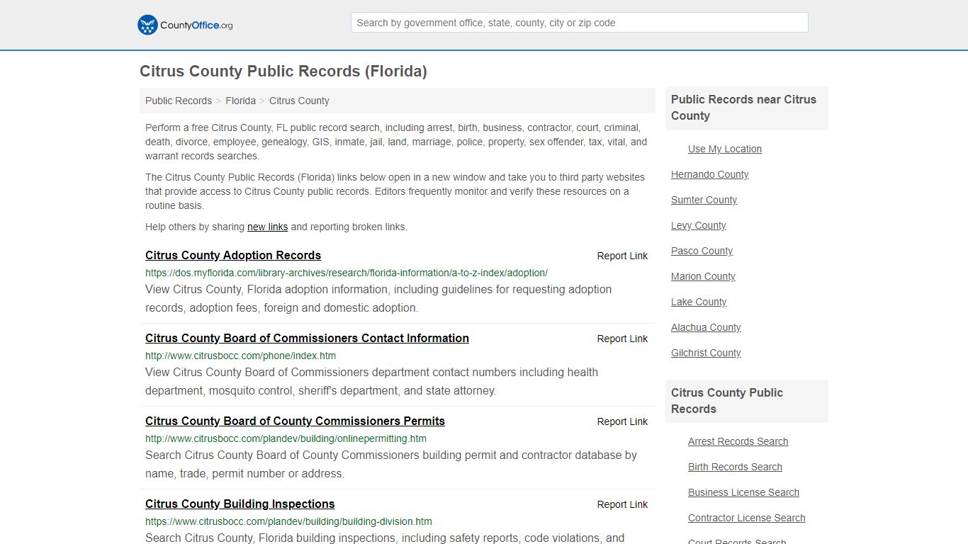 Public Records - Citrus County, FL (Business, Criminal ...