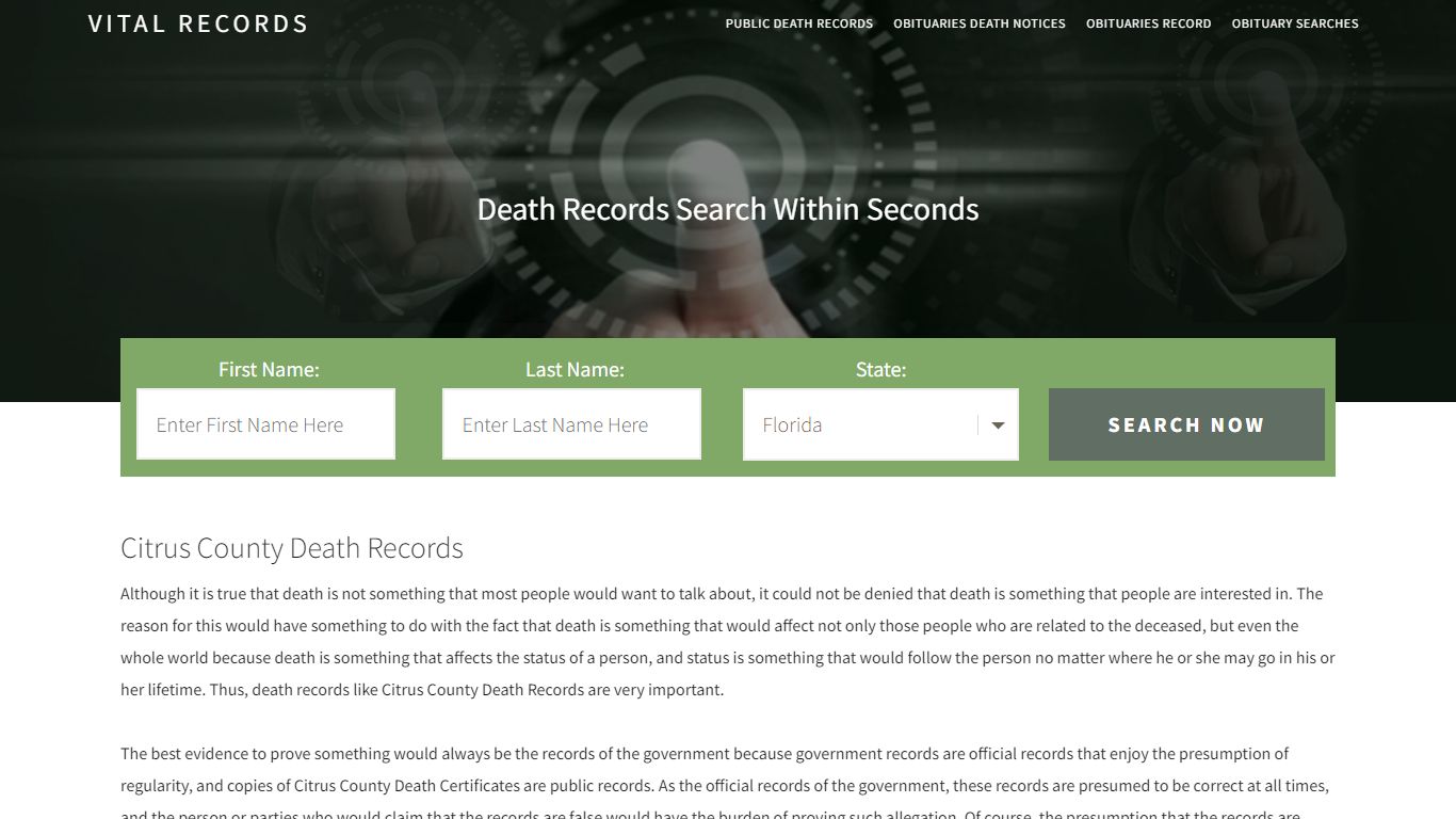 Citrus County Death Records |Enter Name and Search|14 Days ...